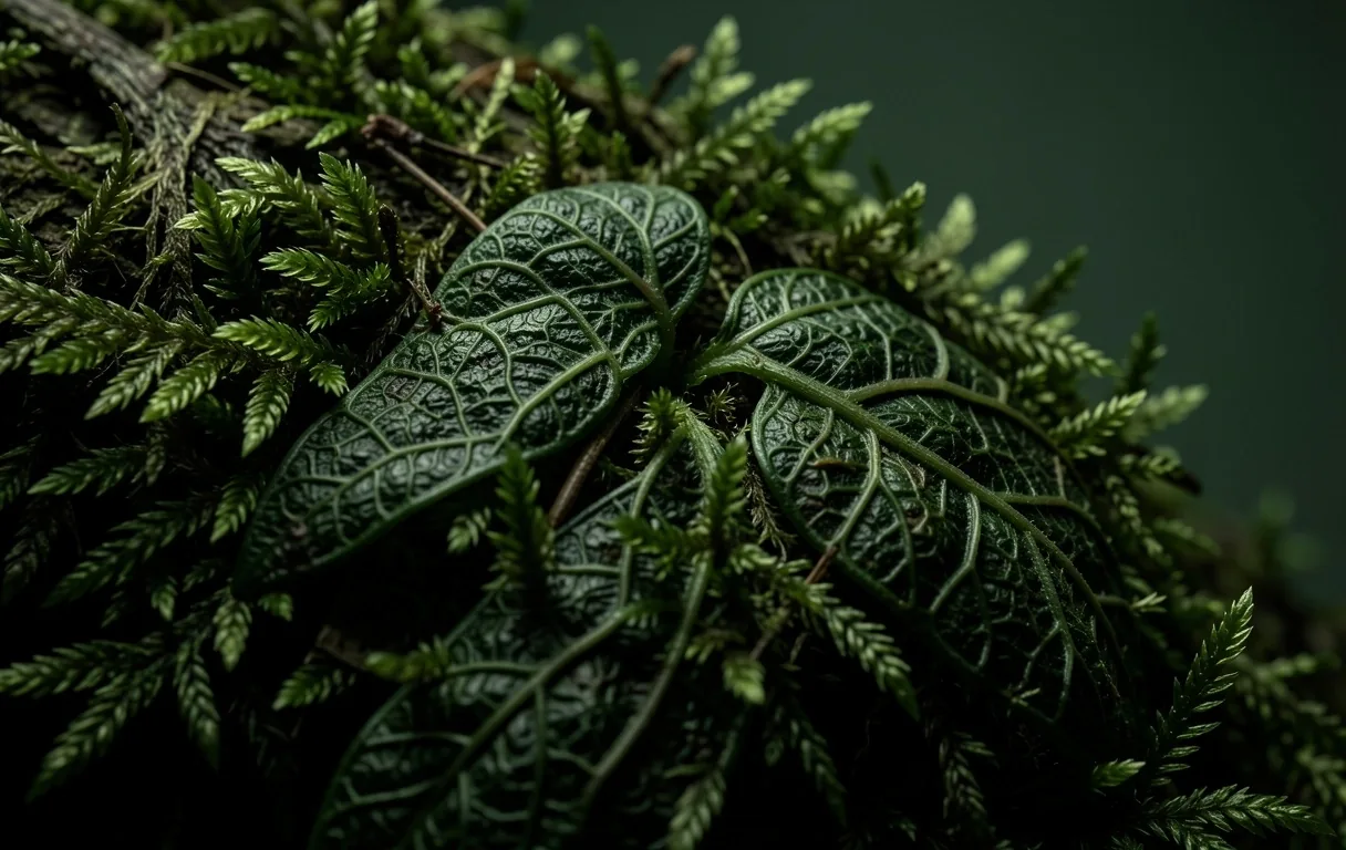 Botanical textures reflecting Jasad Prima's natural focus